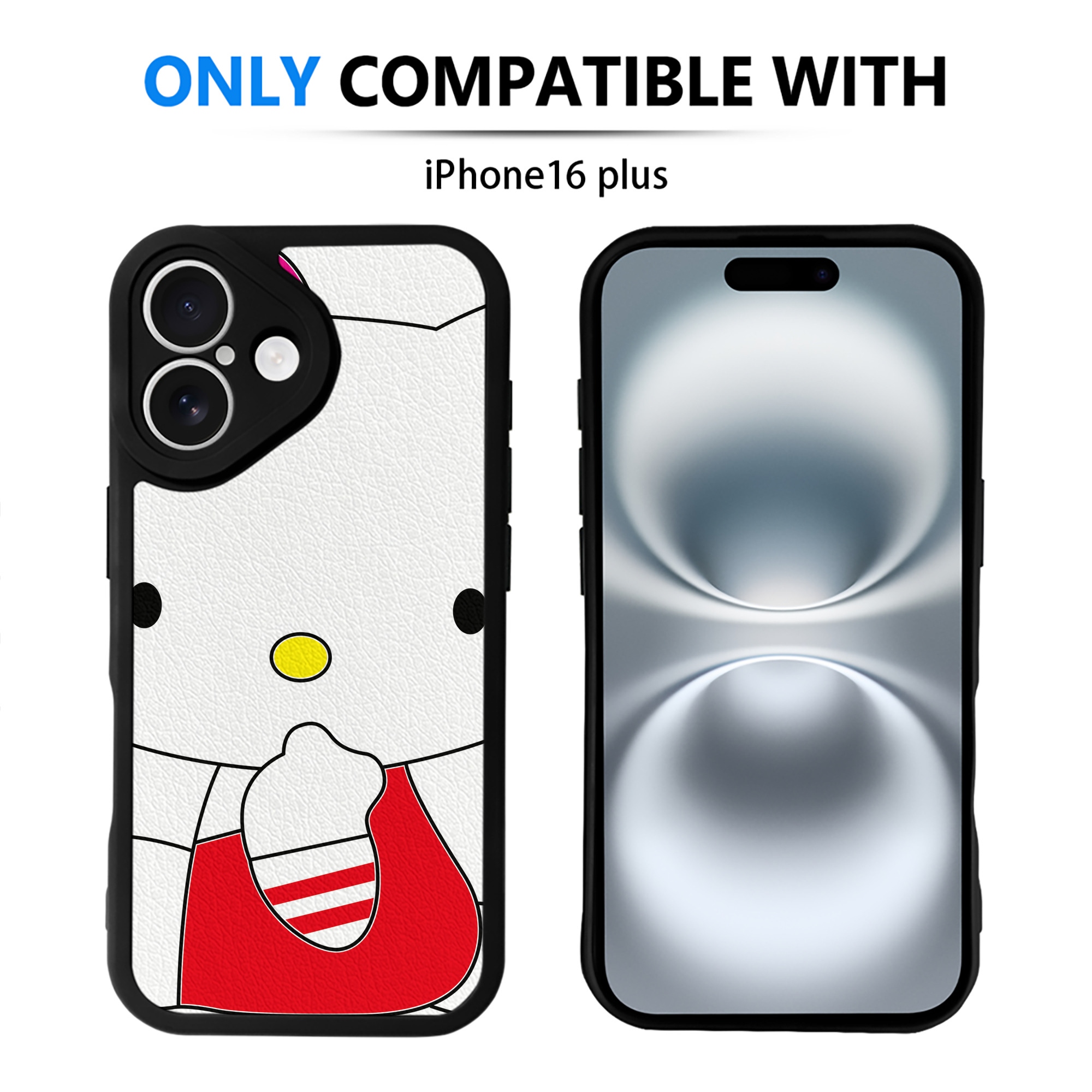 （画像用） Hello Kitty ハローキティ 【iPhone 16シリーズ対応】シリコンスマホケース（レザー調） 材質：シリコン